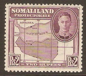 Somaliland Protectorate 1942 2r Purple. SG114.